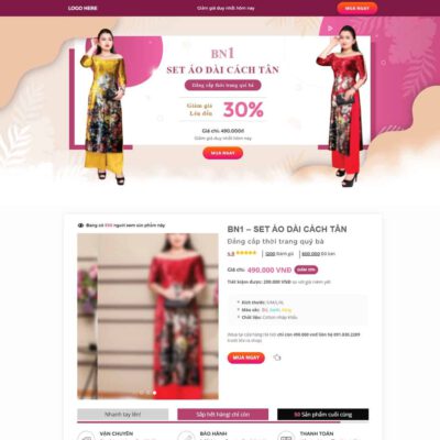 Thiết kế web Landing page áo dài