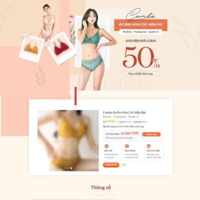Thiết kế web Landing page bán hàng nội y