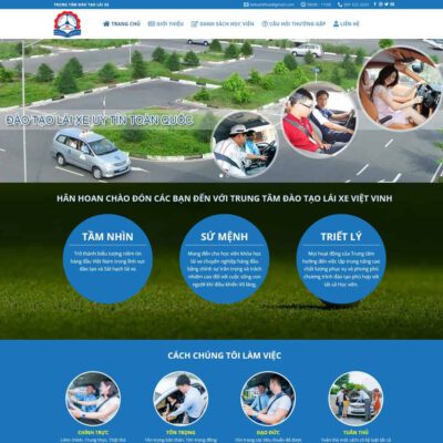 Thiết kế web trung tâm đào tạo lái xe