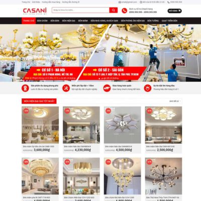 Thiết kế web bán đèn Led, đèn trang trí