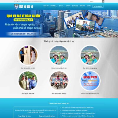 Thiết kế web công ty, dịch vụ bảo vệ