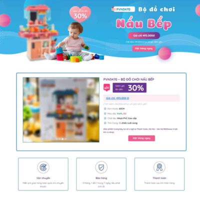 Thiết kế web Lading Page bán đồ chơi trẻ em