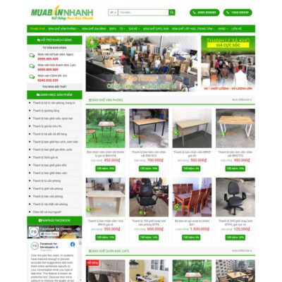 Thiết kế web bán nội thất, đồ cũ