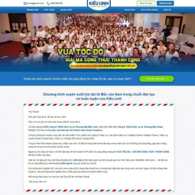 Thiết kế web giới thiệu khóa học kinh doanh online