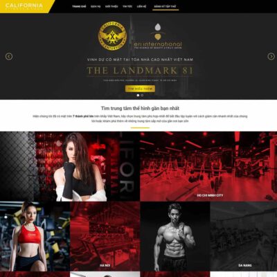 Thiết kế web trung tâm thể hình - phòng tập gym