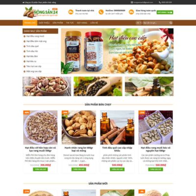 Thiết kế web bán hạt điều, thực phẩm