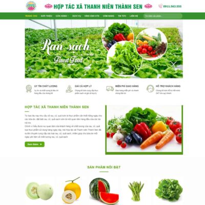 Thiết kế web hợp tác xã nông sản, rau sạch