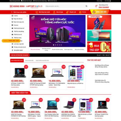 Thiết kế web bán máy tính, laptop