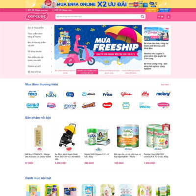 Thiết kế web bán sản phẩm mẹ và bé 02