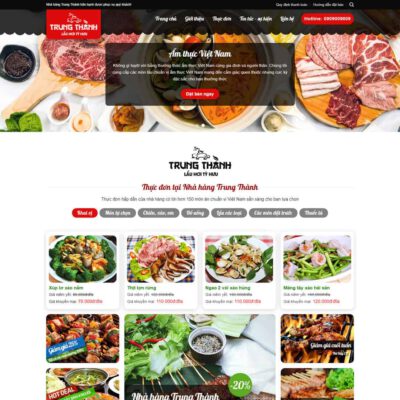 Thiết kế web nhà hàng, ăn uống