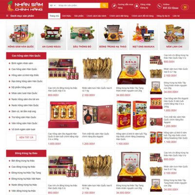 Thiết kế web bán nhân sâm