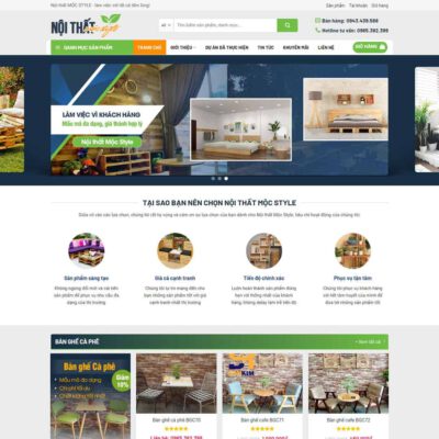 Thiết kế web bán hàng bàn ghế, nội thất