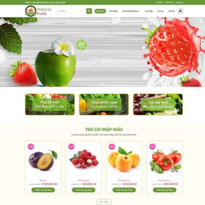 Thiết kế web bán trái cây, hoa quả nông sản