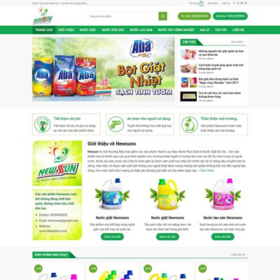 Thiết kế web bán bột giặt, nước tẩy rửa