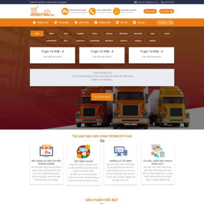 Thiết kế web dịch vụ order hàng, bán hàng