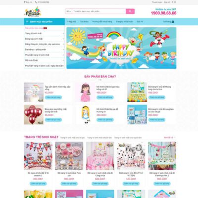 Thiết kế web bán phụ kiện trang trí sinh nhật