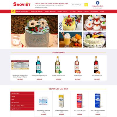 Thiết kế web bán nguyên liệu, dung cụ làm bánh 03