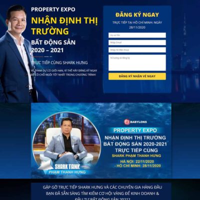 Thiết kế web Landing page tọa đàm shark Hưng