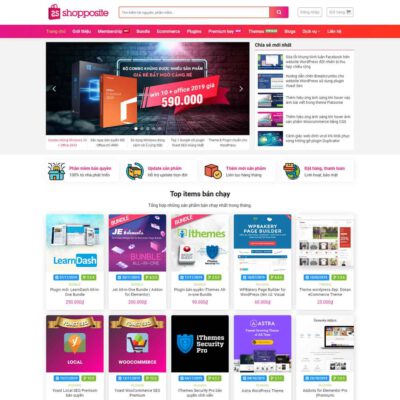 Thiết kế web Shop bán tài nguyên, sản phẩm số, mã nguồn