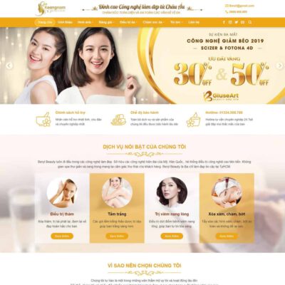 Thiết kế web Spa làm đẹp 01