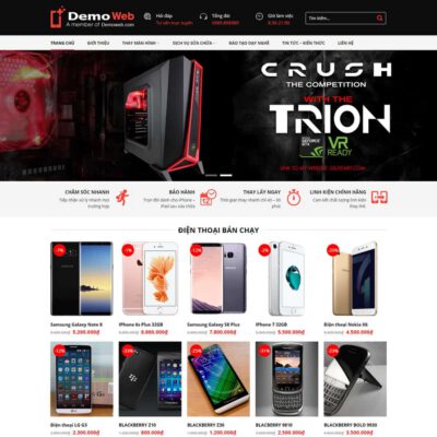 Thiết kế web dịch vụ chăm sóc, sửa chữa điện thoại