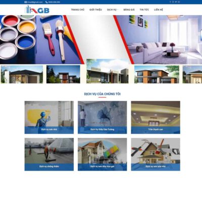 Thiết kế web dịch vụ sơn nhà, sửa nhà