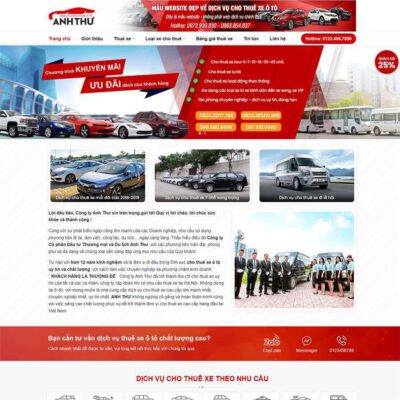 Thiết kế web dịch vụ thuê xe 04