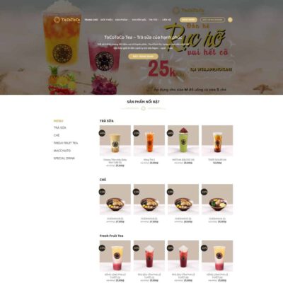 Thiết kế web cửa hàng trà sữa tocotoco