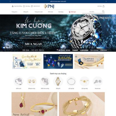 Thiết kế web bán vàng bạc trang sức