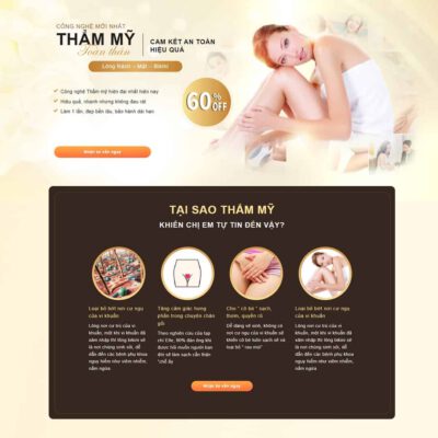 Thiết kế web Landing page triệt lông thẩm mỹ viện