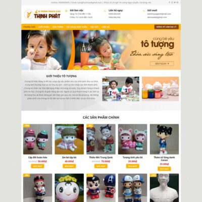 Thiết kế web bán tượng tô màu thạch cao