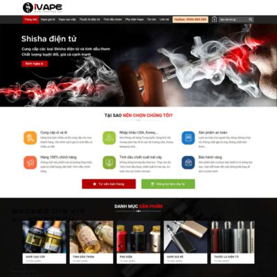 Thiết kế web bán thuốc lá điện tử, shisha, vape