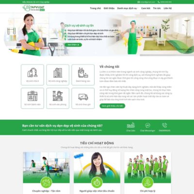 Thiết kế web dịch vụ vệ sinh, dọn dẹp nhà cửa