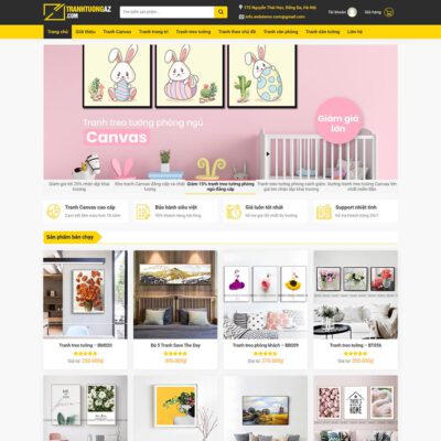 Thiết kế web bán tranh tường, canvas