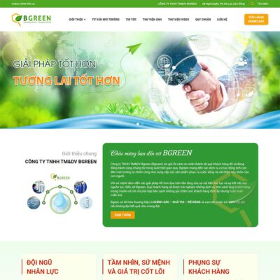 Thiết kế web giới thiệu công ty giải pháp môi trường