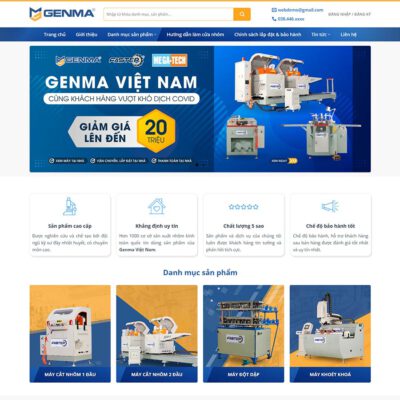 Thiết kế web công ty bán máy cắt, máy cơ khí