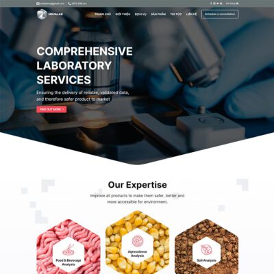 Thiết kế web phòng lab thí nghiệm y tế