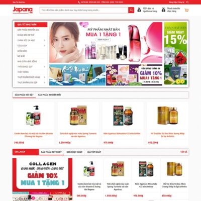 Thiết kế web siêu thị hàng nội địa Nhật