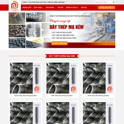 Thiết kế web công ty sắt thép