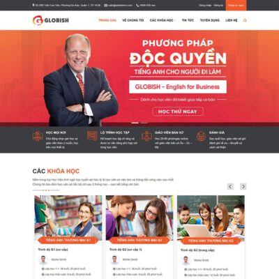 Thiết kế web trung tâm học tiếng anh 02
