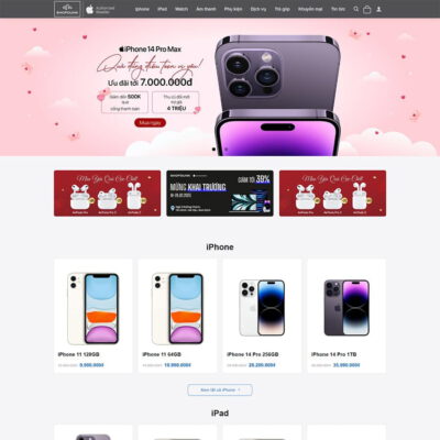 Thiết kế web bán điện thoại Iphone 03