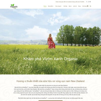 Thiết kế web trang trại bò sữa Organic