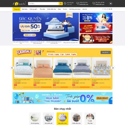 Thiết kế web cửa hàng chăn ga gối nệm