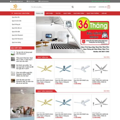 Thiết kế web bán quạt trần