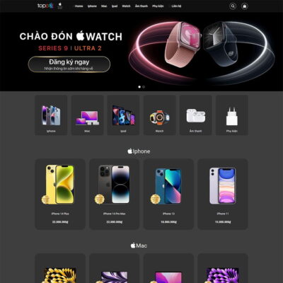 Thiết kế web bán điện thoại, phụ kiện giống TopZone 02