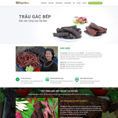 Thiết kế web thịt trâu gác bếp, bò một nắng