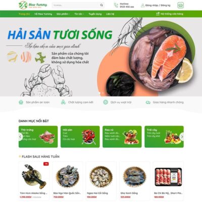 Thiết kế web bán hải sản 04