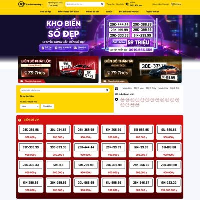 Thiết kế web mua bán biển số đẹp, có dịch biển số xe
