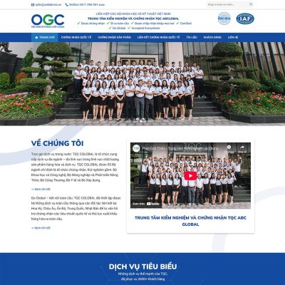Thiết kế web trung tâm chứng nhận và kiểm định